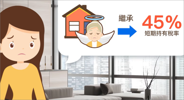 繼承不到兩年內要賣房,需繳45%的房地合一稅