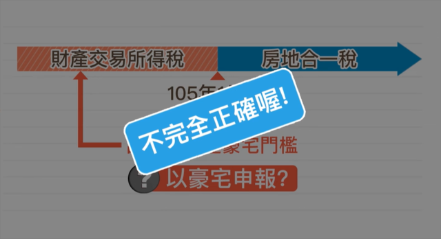 出售105/1/1以前的房子不一定要以豪宅申報